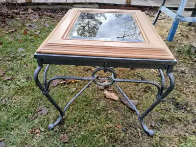 Wood Metal Glass Table, View more