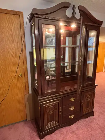 Buffet Hutch lighted glass cabinet , View more