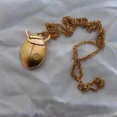 Gold color LadyBug watch with chain. Asking for $20 (Firm) cash only. Never been used. Battery requi...