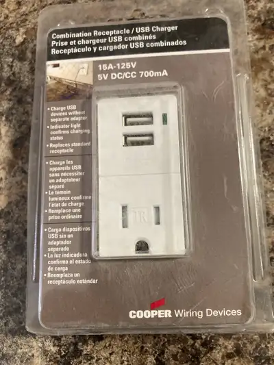 Cooper USB Receptacle Charger, View more