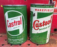 VINTAGE WAKEFIELD CASTROL MOTOR OIL IMPERIAL QUART CANS