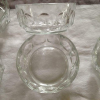 4 x Arcoroc Britannia Thumbprint BOWLS Fruit Clear Glass France