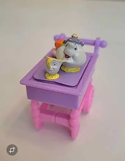 Vintage Disney Beauty And The Beast Mrs Potts, Chip Tea Cart7