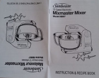 Sunbeam Mixmaster Mixer Instruction & Recipe Book