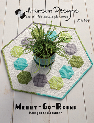 Merry-Go-Round - Hexagon Table Runner Pattern for your quilt fabrics by Atkinson Designs. * The pric...