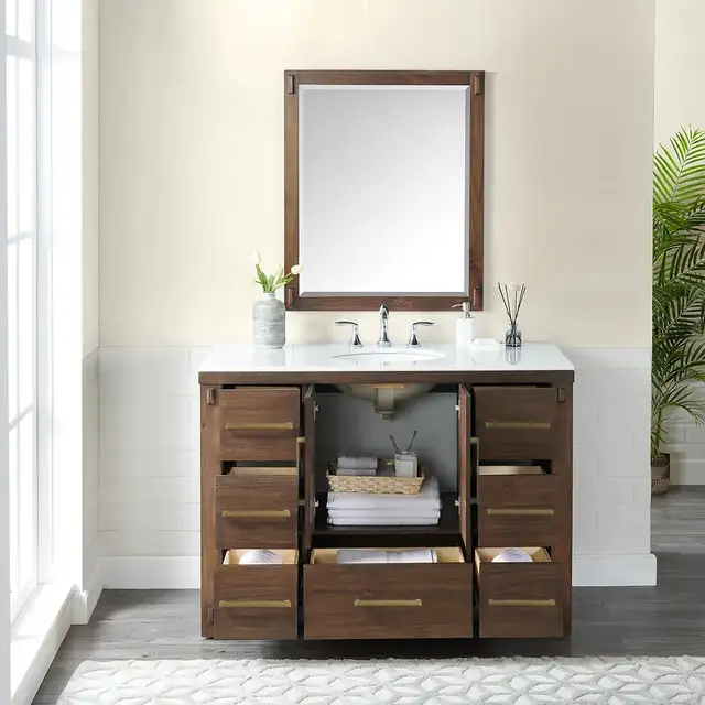 BRAND NEW 48'' Hardwood Single Bathroom Vanity with Marble Top in Cabinets & Countertops in Oakville / Halton Region - Image 8