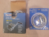 Brand New 600 LB. Trailer Winch + 1/8" Winch Cable + Hook. $60