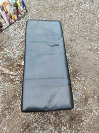 black Footrest with Storage. black leather ottoman