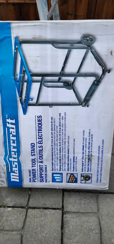 Mastercraft Tool Stand+Dolly Dual Height for Mitre Saw/Tile Saw Power Tool Stand Dual Height For Mit...
