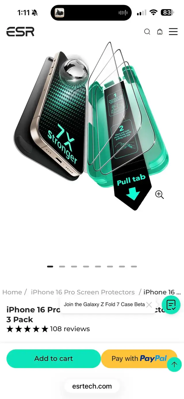 iPhone 16 Pro ESR case (clear) and 3 screen protectors in Cell Phone Accessories in Kingston - Image 3