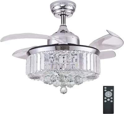 DuMaiWay 48" Chandelier Ceiling Fan with Lights, Fandelier, Retr, View more
