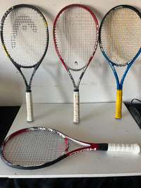 TENNIS RACKETS, INTERMEDIATE, HEAD, 75$ EACH, COVERS INCLUDED