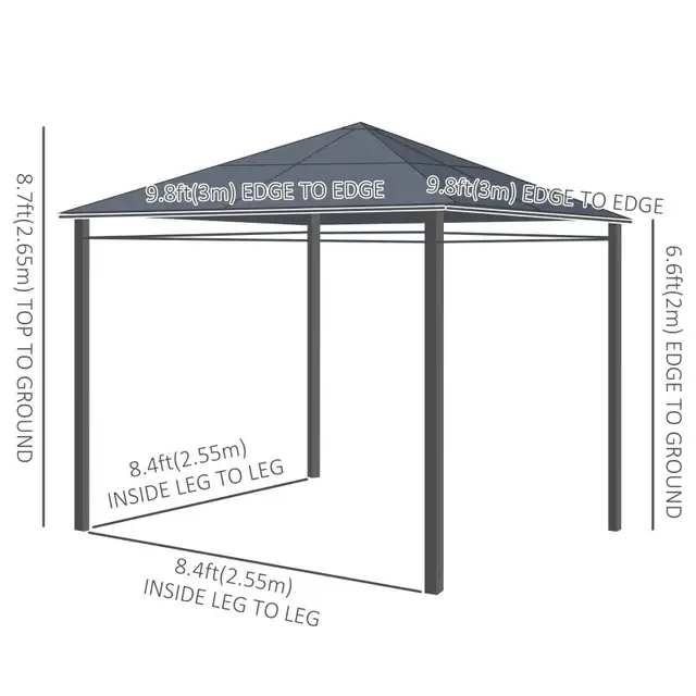 10' x 10' Polycarbonate Hardtop Gazebo, Outdoor Patio Gazebo in Patio & Garden Furniture in Markham / York Region - Image 4