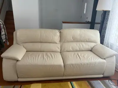 Genuine leather Sofa (Leon's), W87"xD37"xH35" (W218xD91xH86 cm)