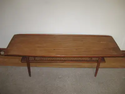 Long Teak Coffee Table with Lip and Shelf, View more