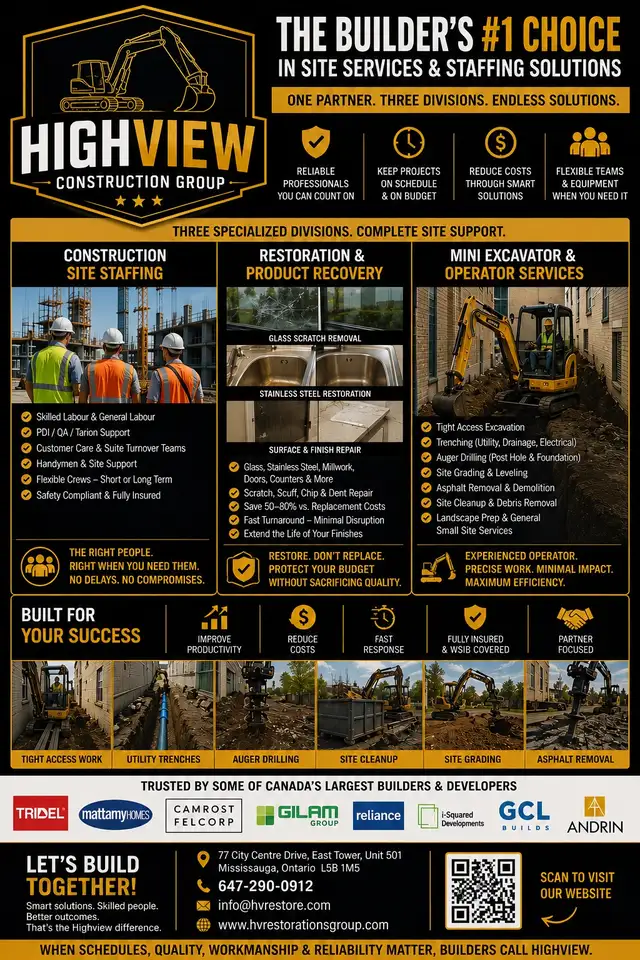 Mini Excavation Services for home or Business needs