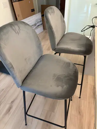 Brand new Structube velvet bar stools (2), View more