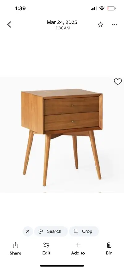 West Elm Mid Century nightstand, View more
