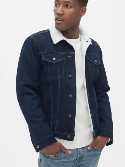 ❤️ GAP Sherpa-Lined Denim Jacket (Size Small) ❤️, View more