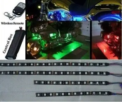 Motorcycle strip rgb led kit - set to any color! This kit allows you to have RGB LED lights flash, f...
