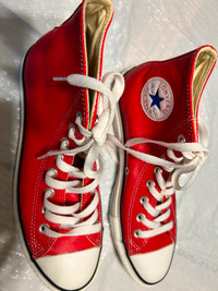 Red Leather Converse High-tops