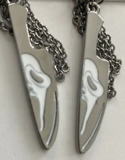 Scream Ghost Face Knife Earrings Horror Icon Halloween Bioworld, View more