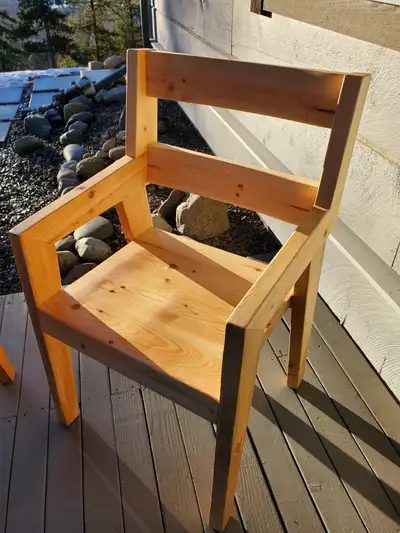 CUSTOM hand-hewn Dining Chair - pine from Smithers. This was a prototype for table/chair sets. One o...