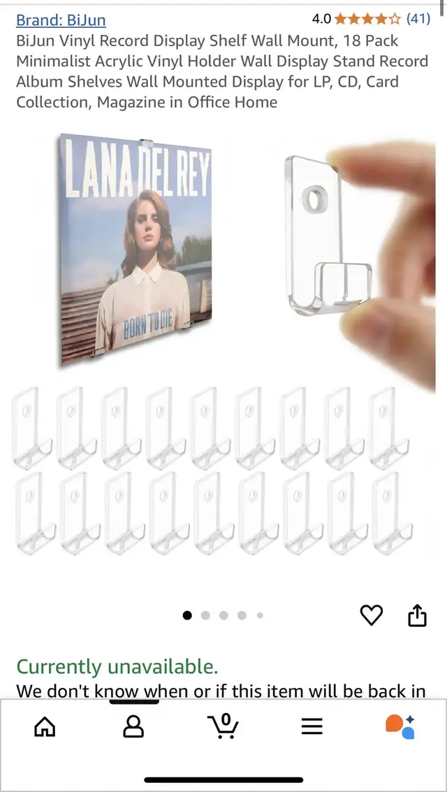 Amazon clear Vinyl Display Shelf Wall Mount  in Arts & Collectibles in Ottawa - Image 5