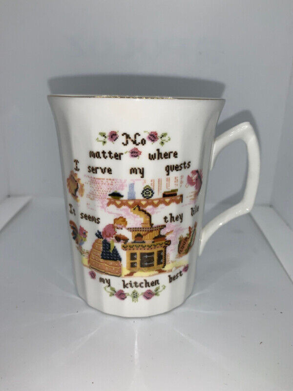Cross Stich Collectable Teacup - Mug - Wood Lea Flowers England in Arts & Collectibles in Fredericton