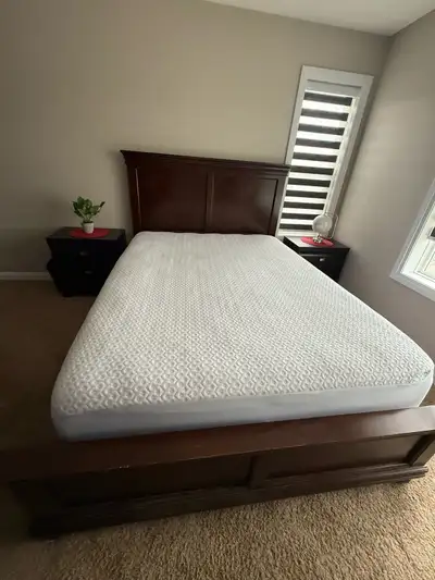 mattress and wood bed frame set , View more