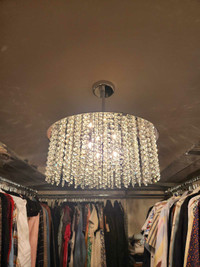 Chrome And Crystal Round 6-Light Chandelier