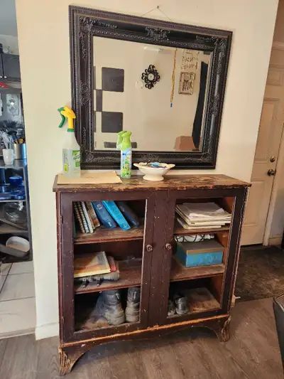 old bookcase and mirror, View more