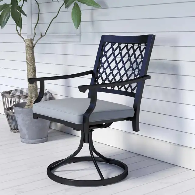 Outdoor Patio Chair, Metal Swivel Rocker Chairs with Cushion and in Patio & Garden Furniture in Markham / York Region - Image 10