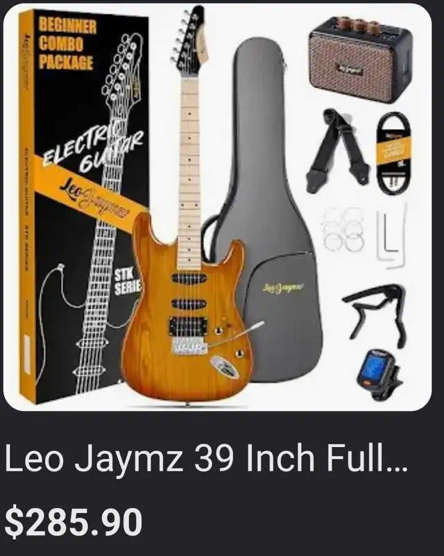 HSS Vintage Sunburst Electric Guitar Bundle.