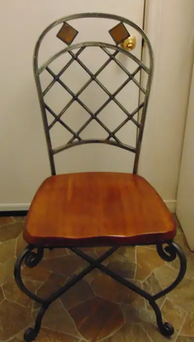 LARGE UNIQUE WROUGHT IRON CHAIR, View more