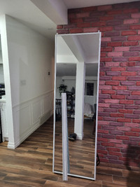 Steel White Mirror Sliding Door