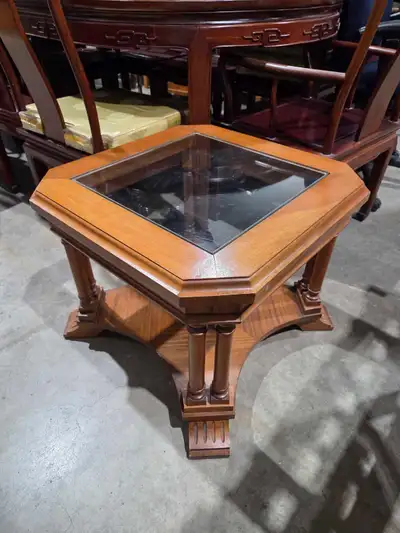 Glass Top Wooden Table, View more