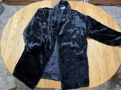 Vintage Black Faux Fur Coat, View more