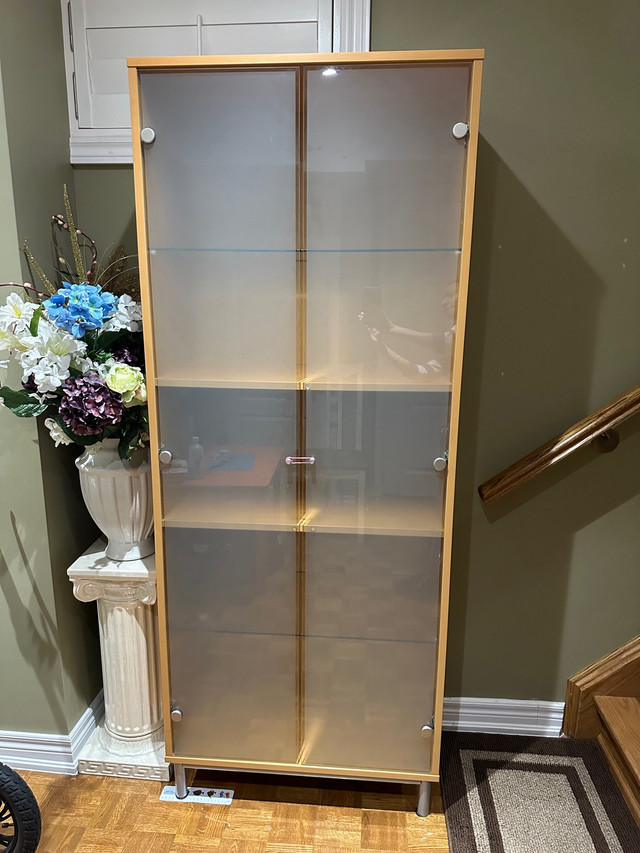 IKEA cabinet with frosted glass doors in Hutches & Display Cabinets in Mississauga / Peel Region - Image 2