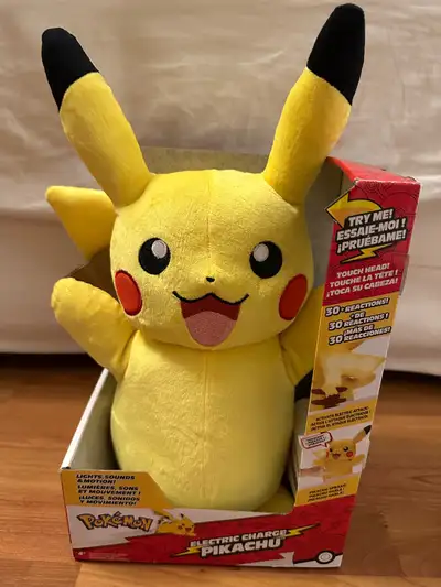 For sale is a brand new Pokémon electric charge pikachu plush electronic toy. Charge up your Pokémon...