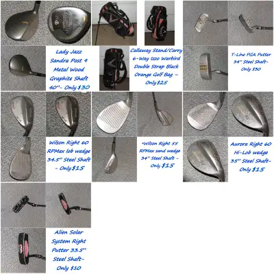 ❄️GOLF BAG-PUTTERS-WEDGES & LADIES JAZZ 9 METAL❄️, View more
