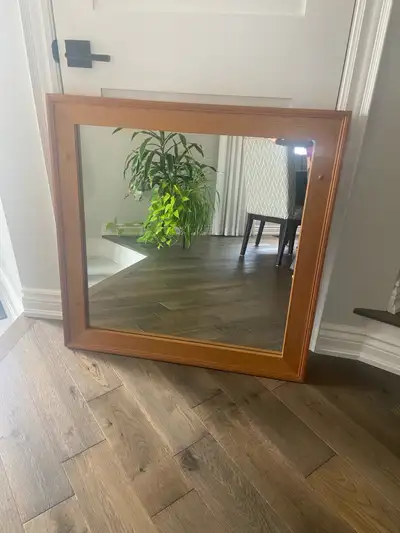 Large Mirror with Pine Wood Frame, View more