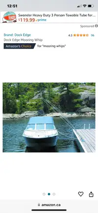 Mooring whips for up to 21 ft boat