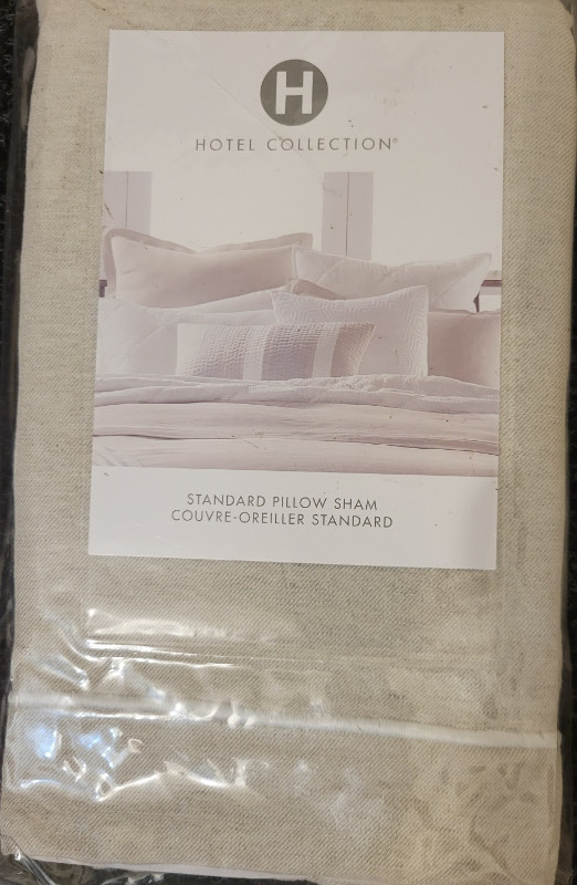 Hotel Collection Linen Blend - Standard Pillow Sham - Beige dans Literie  à Ville de Montréal - Image 2