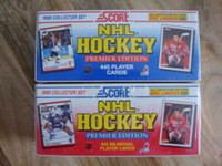 SCORE HOCKEY FACTORY SETS .… 1990-91 ($35-40) …. 91-92 ($10-18)