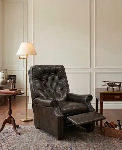 Vintage recliner chair genuine leather, View more