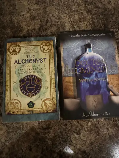 $5 each The Alchemyst by Michael Scott Doctor Illuminatus - The Alchemists son by Martin Booth