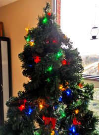 6ft Artificial Christmas Tree with Colorful Color Changing