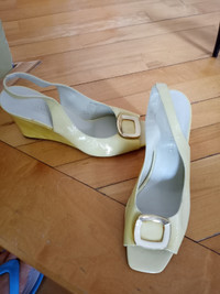 Ladies Leather Shoes Wedges, Italy Size 9 & 10 – NEW - $40 each