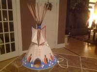 Original Handcrafted Lakota Sioux Canvas covered Lamp